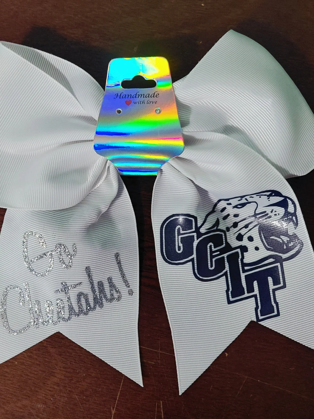 School Spirit 8 Inch Cheer Bows With School Name Mascots Personalized